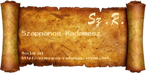 Szappanos Radamesz névjegykártya